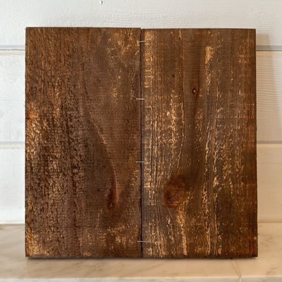 Rustic Modern Farmhouse Shabby Chic Square Multicolored Floral Heart Wood Art - Picture 5 of 7